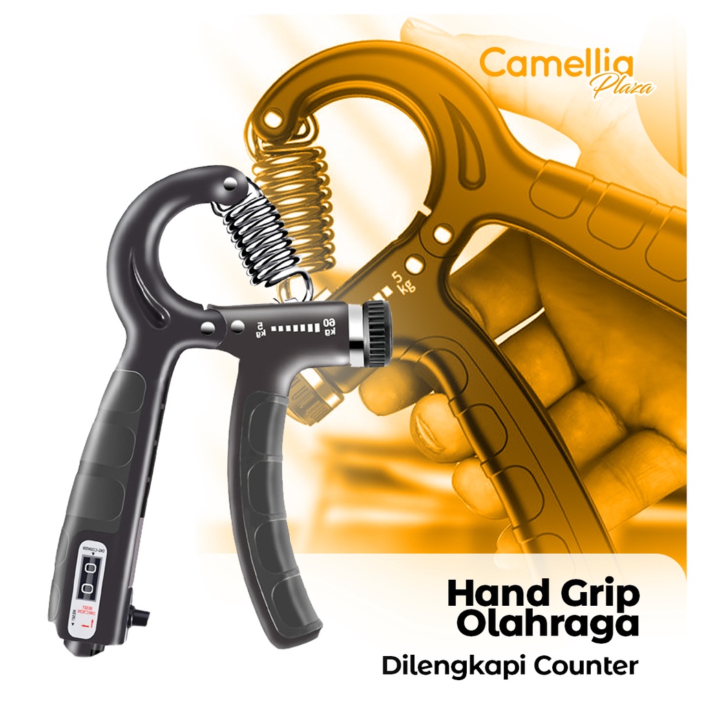 Hand Grip Counting Hitung Otomatis Handgrip 5-60kg Gym Fitness Olahraga Tangan Portable