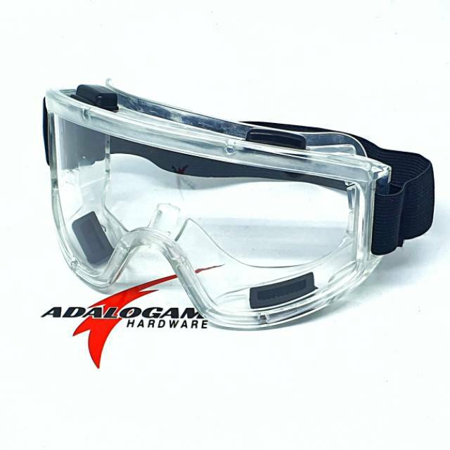 Kacamata Safety Goggle Google Clear Bening Motor Trail Sepeda Airsoft Gun