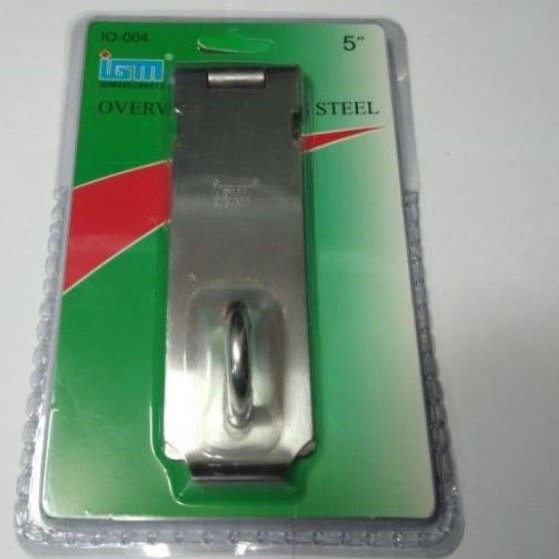 OVERVAL STAINLESS STELL PLAT PRES 5&quot; / KAIT PENGAIT GEMBOK PINTU WARUNG RUKO