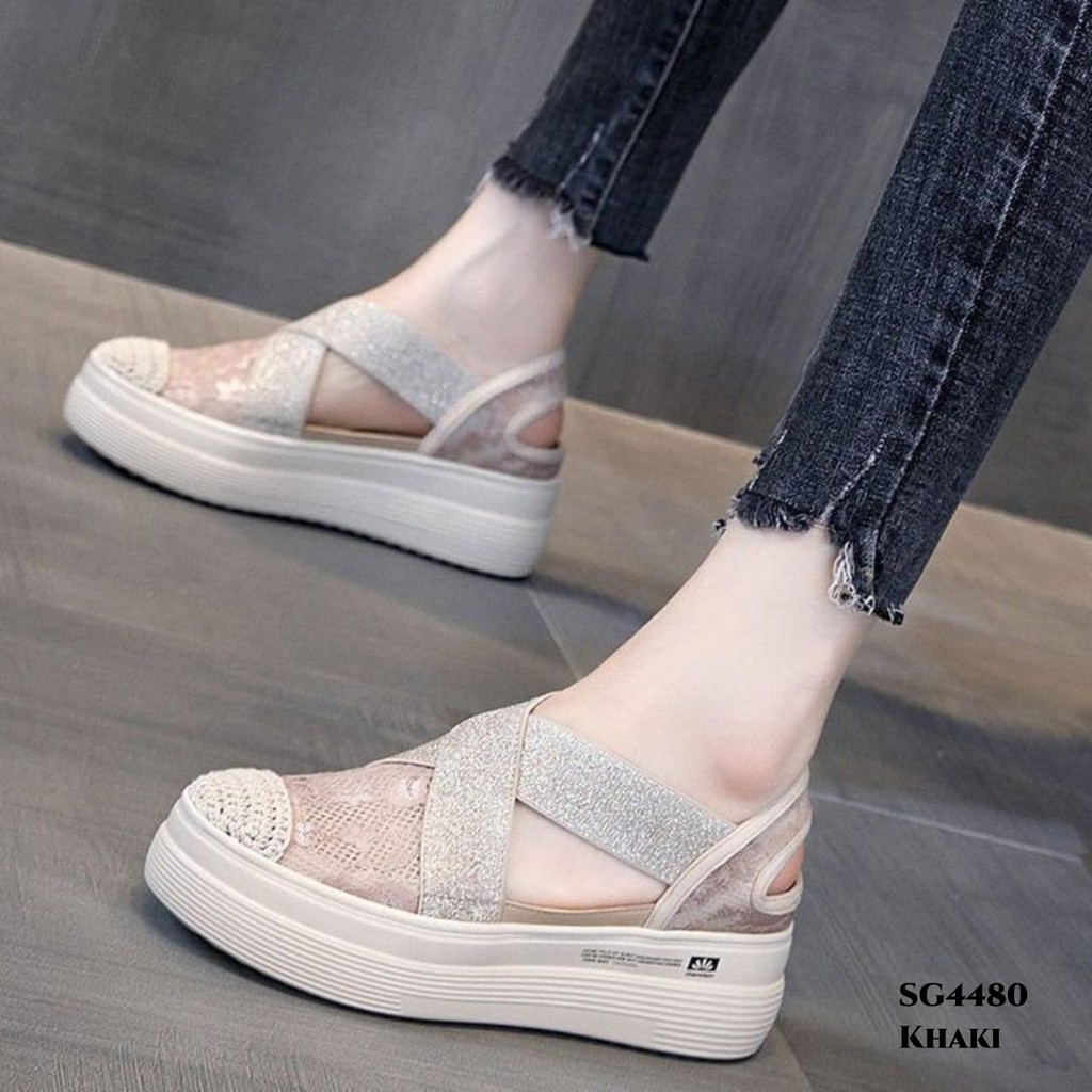 WYN  SANDAL WEDGES HOLLOW LACE BREATHBLE SG4480