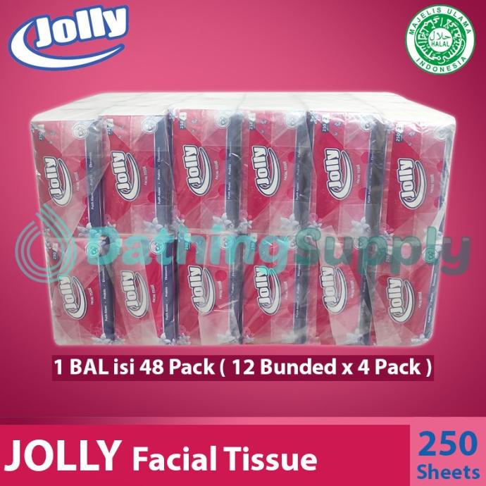 Grosir Tissue JOLLY Facial 250 Sheet Tisu Wajah 1 Bal Dus isi 48 Pack