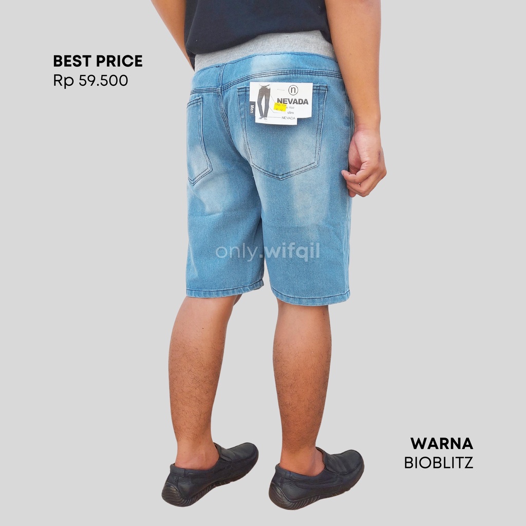 [BIOBLITZ] CELANA PENDEK PRIA JEANS RIB NON STRETCH BIG SIZE JUMBO - NEVADA LR