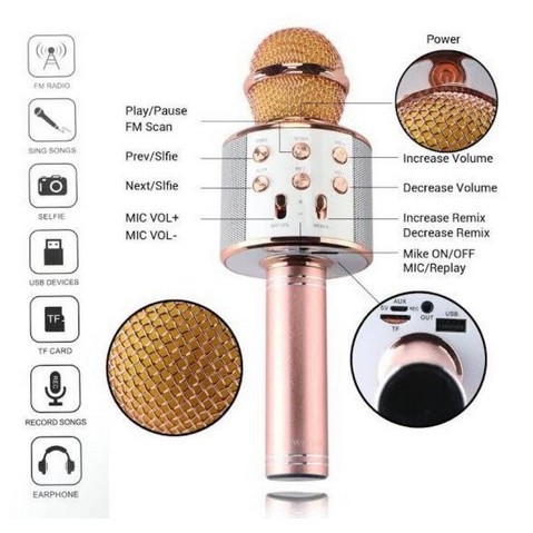 ITSTORE MIC KARAOKE / SPEAKER BLUETOOTH WIRELESS WS-858 / WS858 MIC BLUETOOTH