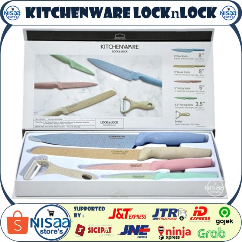 Kitchenware Lock&Lock Set Pisau Dapur Knife Sets 5in1