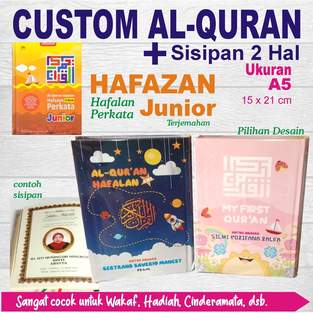 

Al Quran Custom Hafazan Junior + Sisipan