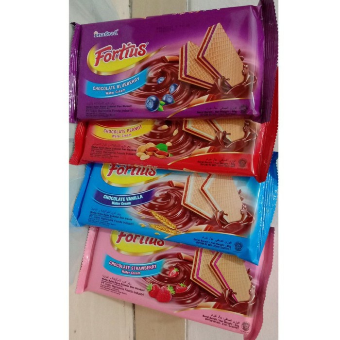 

Inafood Fortius Wafer Chocolate All 80gr - Wafer Krim Rasa