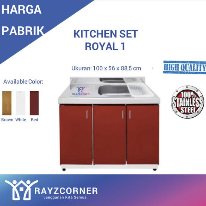 Kitchen Set Lemari Dapur Royal 1 /Kitchen Set Dapur Rak Dapur Stainles - Putih Mentaristorehm