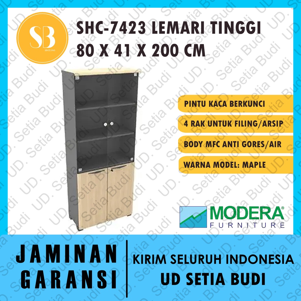 Lemari Arsip /  Filing Cabinet + Pintu Kaca Modera SHC-7423 S-Class