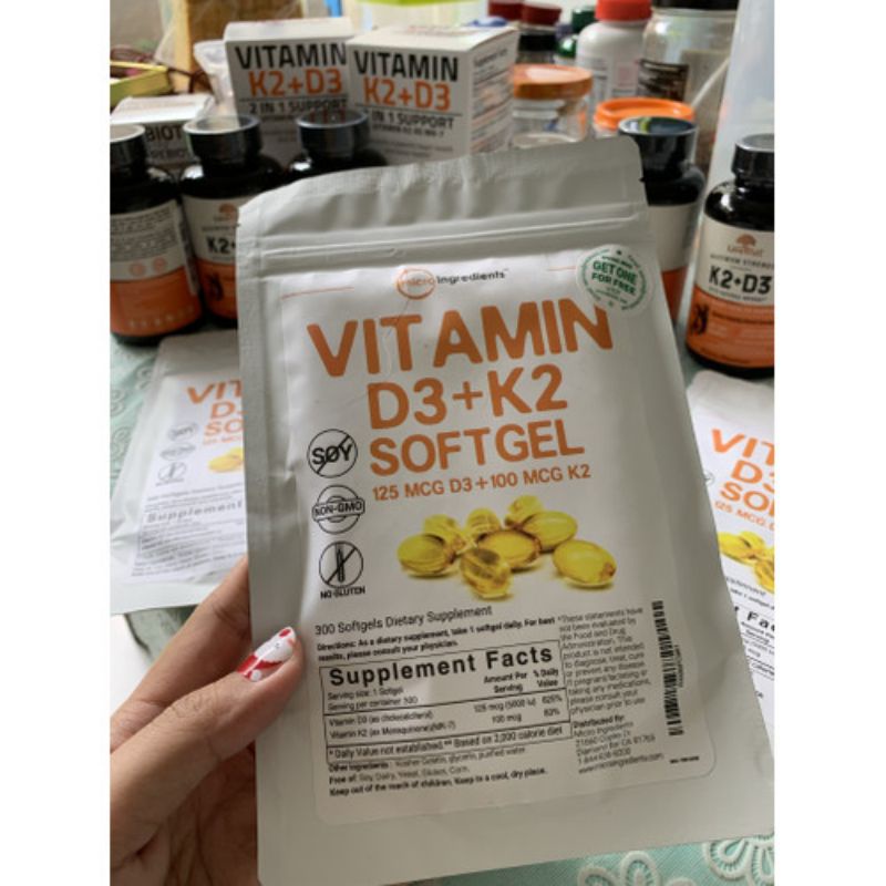 Micro Ingredients MicroIngredients Vitamin D3 5000IU K2 100mcg 300 Softgels