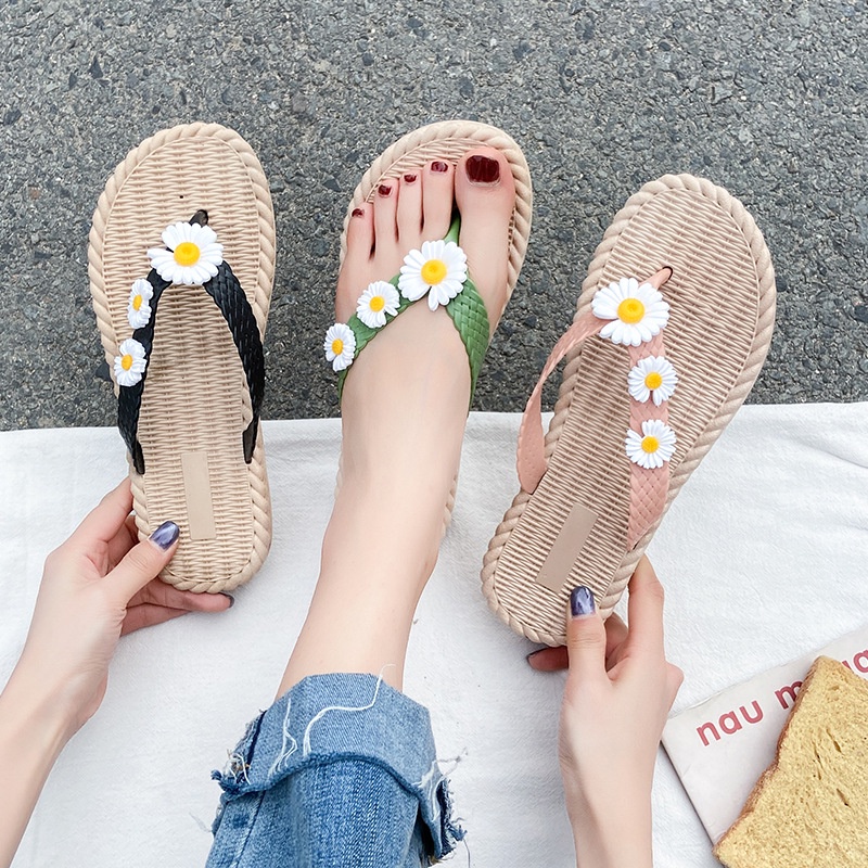 [M.TOYS] Sandal  Slip On Teplek Rumahan Hangout Wanita Motif Sunflower Sandal Cewek - 265