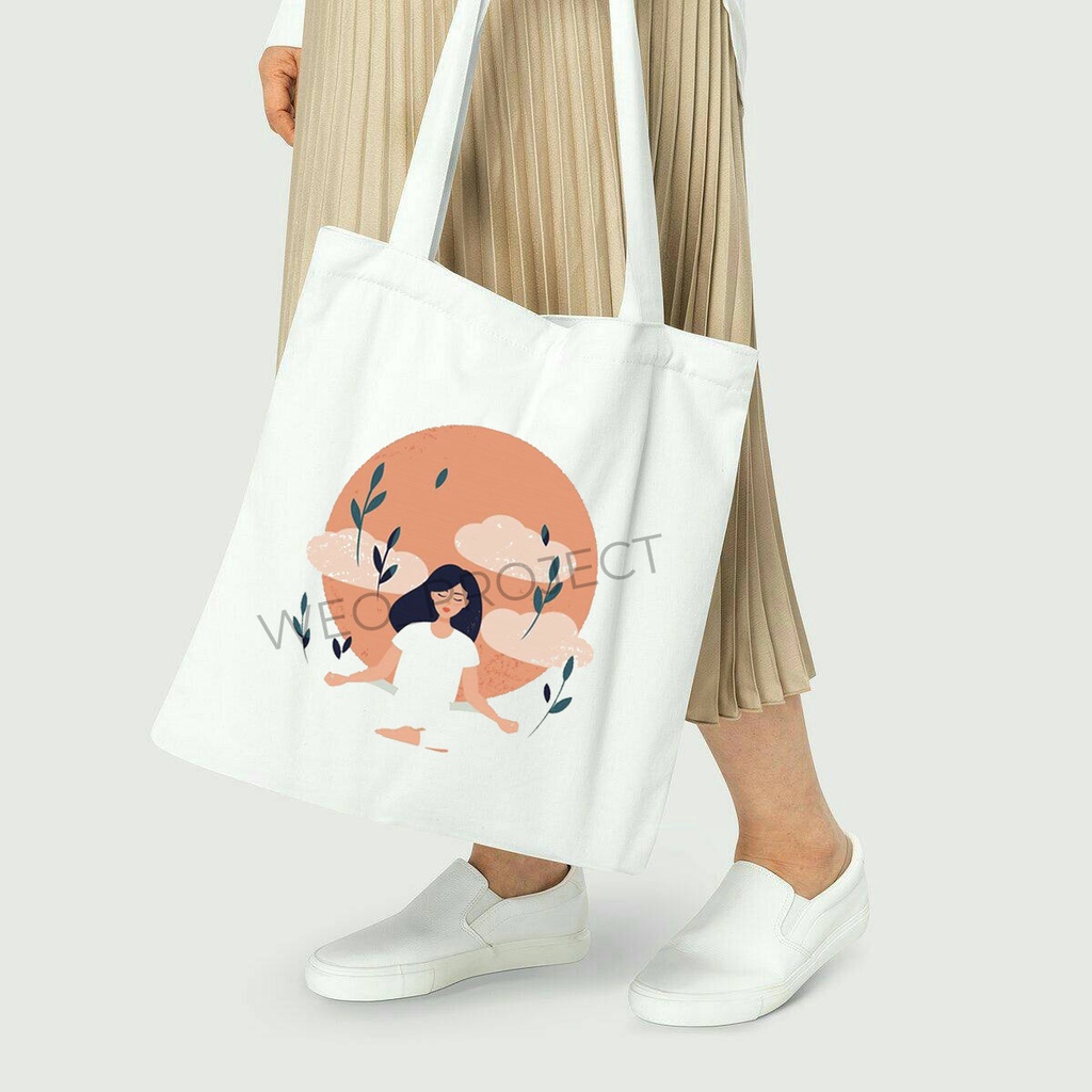 TOTE BAG KANVAS / TOTE BAG WANITA / TOTE BAG ABSTRACT ART