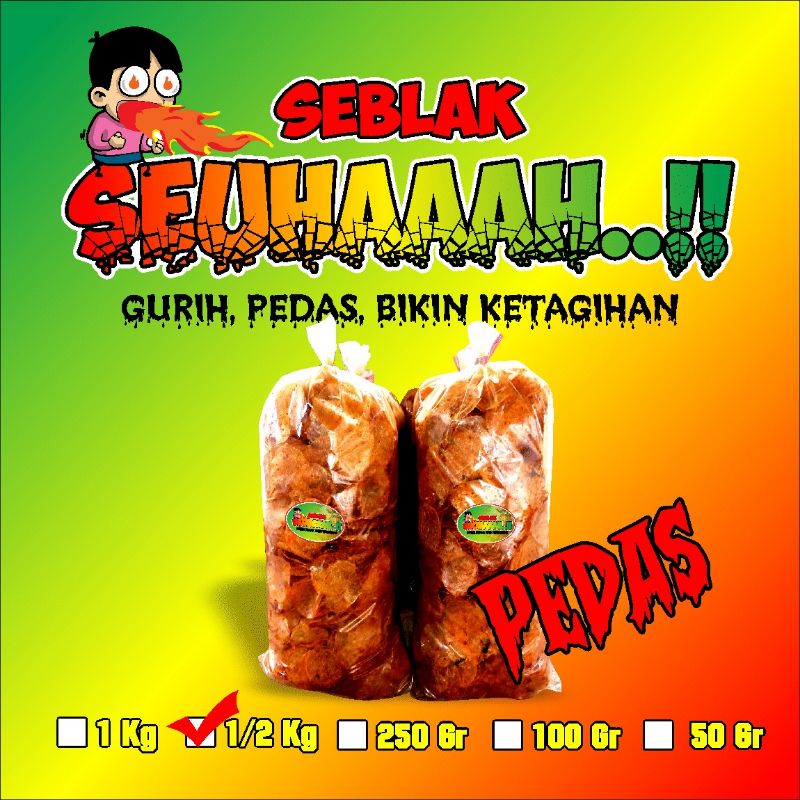 

keripik kaca pedas 1/2kg/keripik kaca daun jeruk/kripca/kripik seblak