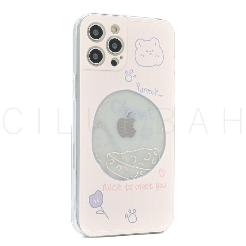 Soft Case iPhone Pastel Cartoon Bear Full Lens Cover 7 8 SE 7+ 8+ X XR XS 11 12 13 MINI PRO MAX