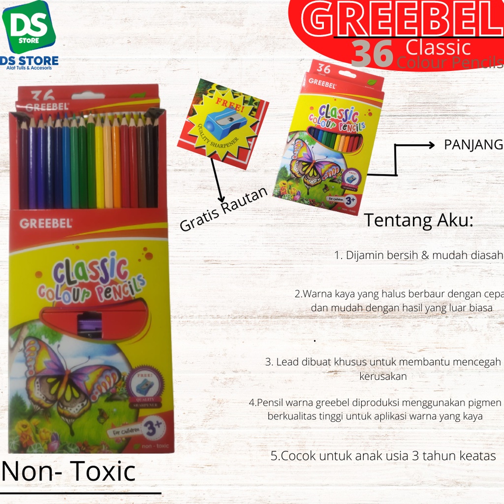 

Pensil Warna Classic Pencils 36 warna GREEBEL