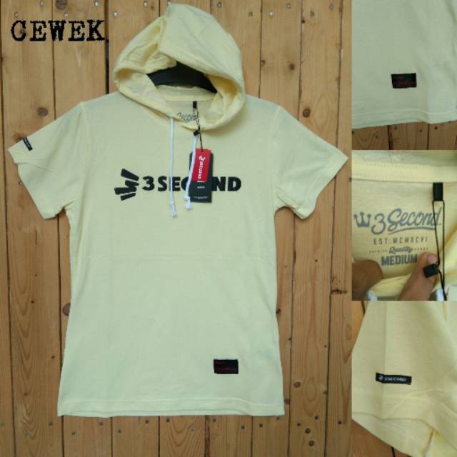 Sweater hoodie 3second lengan pendek