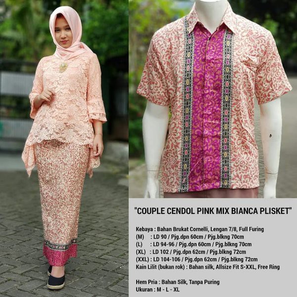 COUPLE KEBAYA BIANCA BROKAT PINK FANTA