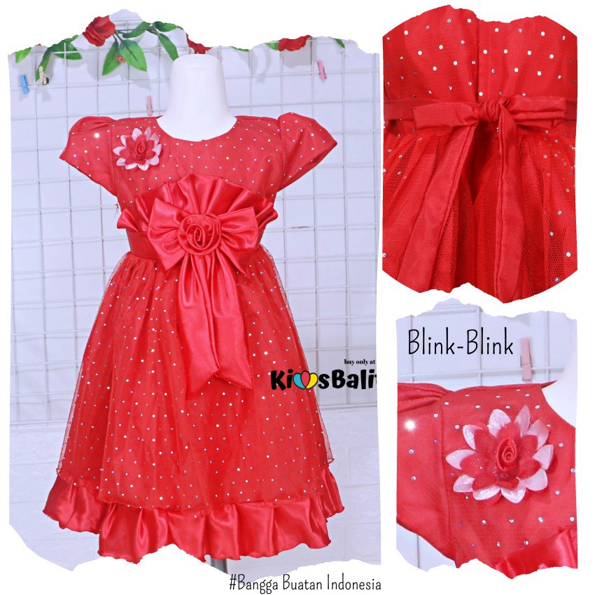 Gaun Princess uk 5-7 Tahun / EXPORT Quality Premium Baju Anak Perempuan Dress Polos Natal Branded