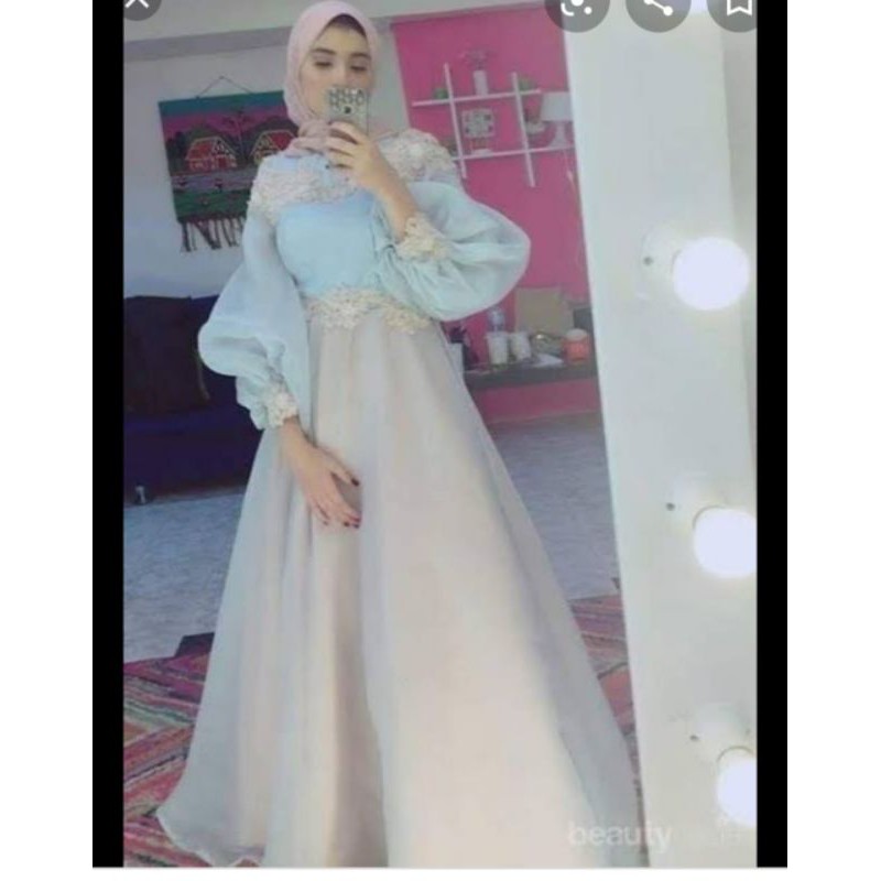 gaun organza / gaun kondangan / gaun pesta