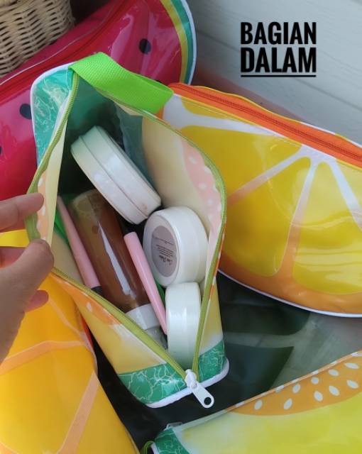 POUCH MIKA BUAH BUAH AN /TEMPAT KOSMETIK/DOMPET SERBAGUNA