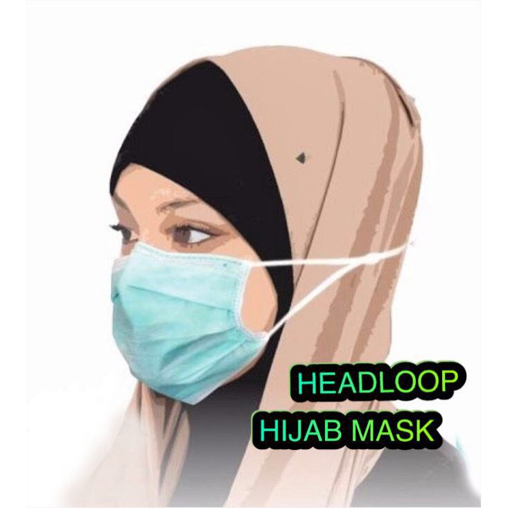  Masker  3ply Hijab  masker  3 ply headloop masker  medis hijab  