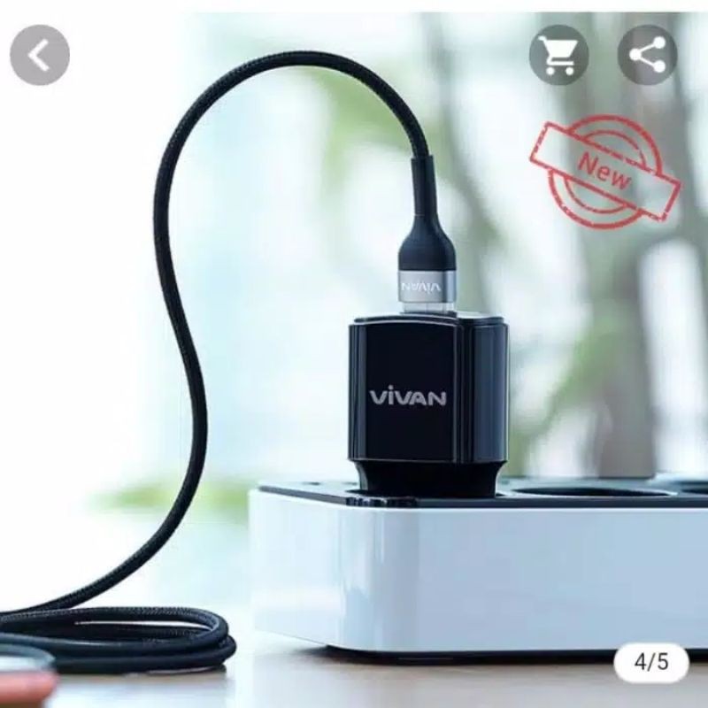 (ORIGINAL 100%)VIVAN Adaptor Charger Power Oval 3.0 18W Batok Quick Charge 3A Fast Charging