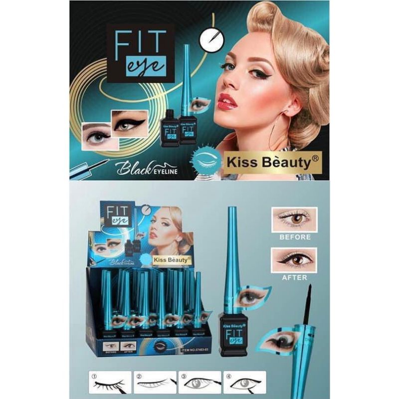 [ECER] EYELINER KISS FIT EYE BEAUTY WATERPROOF 24H NO.57483/TOOT NO.57762