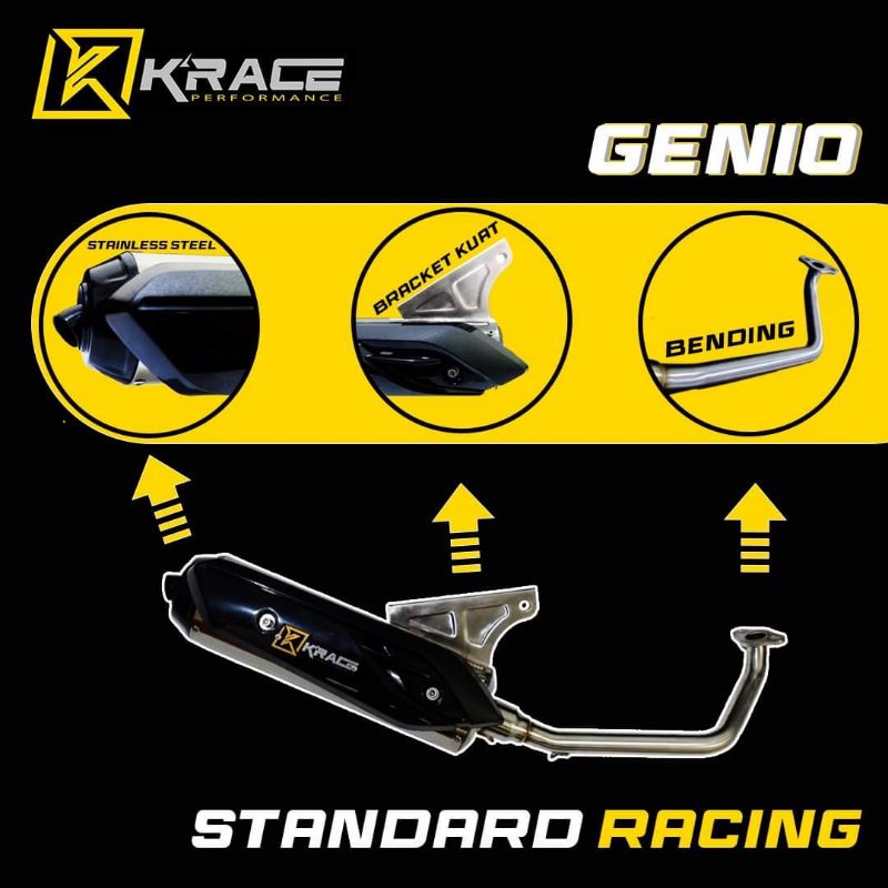 Knalpot Krace standar racing Honda Scoopy 2010 - 2020 / Knalpot Scoopy 2010 - 2020 Krace standar rac