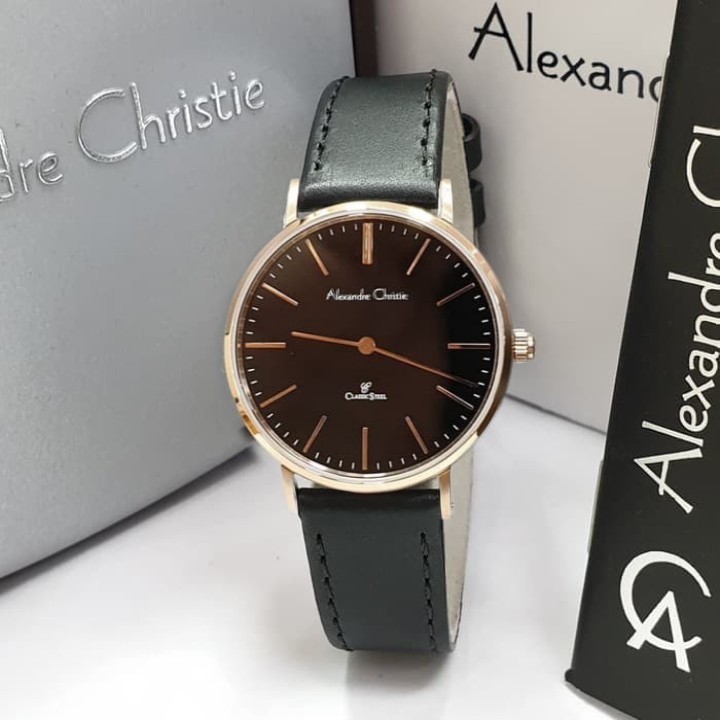 JAM TANGAN WANITA ALEXANDRE CHRISTIE AC 8490 LEATHER ORIGINAL GARANSI RESMI 1 TAHUN