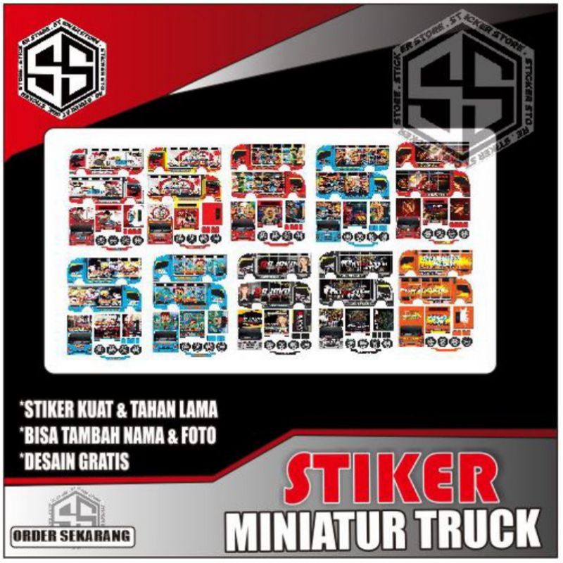 STIKER MINIATUR TRUCK 1 LUSIN PROMO