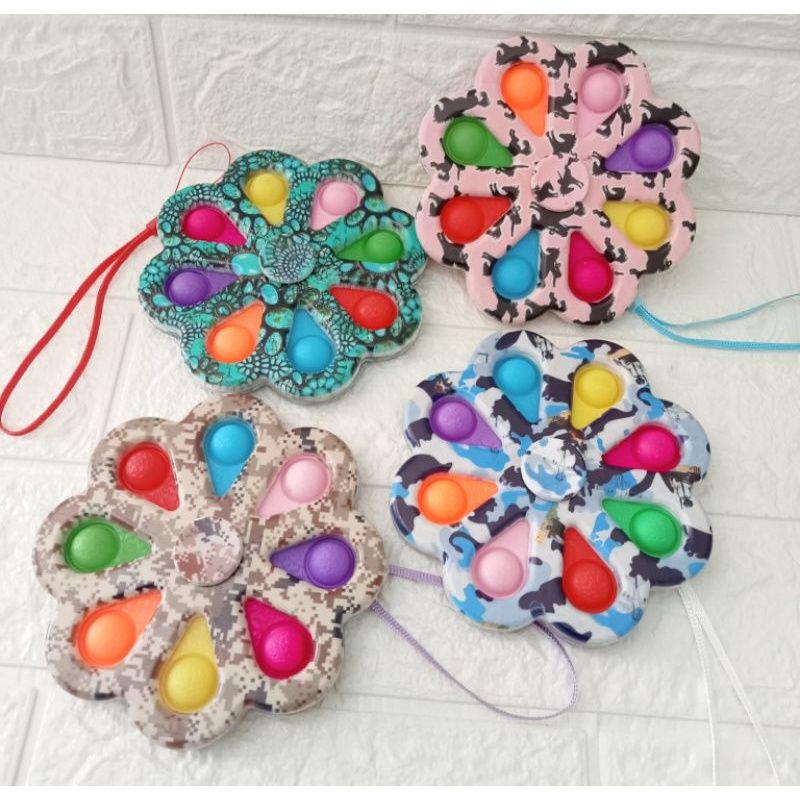 VIRAL!!! POP IT SPINNER RAINBOW PLASTIK-Spinner 8 motif