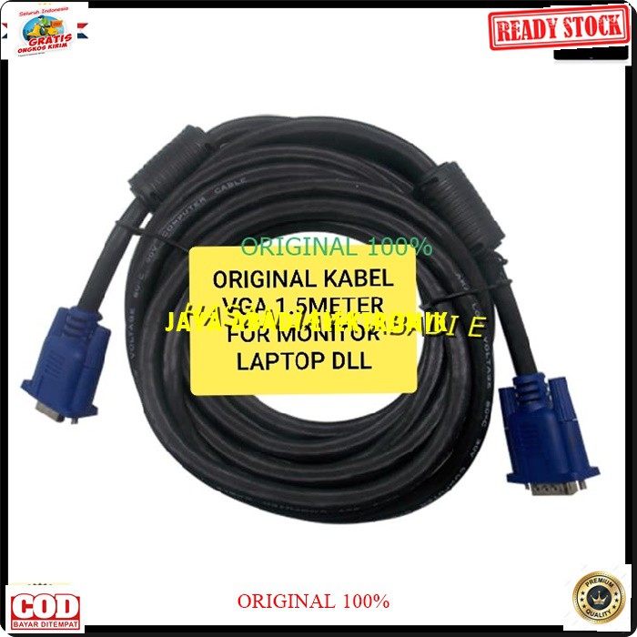 G291 ORIGINAL Kabel vga cable komputer laptop computer extension konektor splitter sambungan Jek jack penyambung converter male elektronik G291  BISA SEGALA KOMPUTER, LAPTOP MONITOR DLL G291