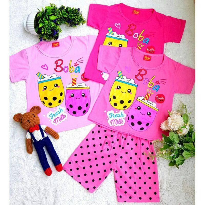 SETELAN BAJU BOBA ANAK CEWEK 1-3thn