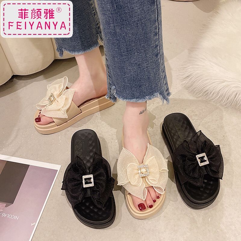 IDEALIFESHOES SANDAL WANITA MOTIF PITA CHIFFON  BAHAN PVC KUALITAS PREMIUM SENDAL CEWEK DEWASA SLIP ON CASUAL IMPORT