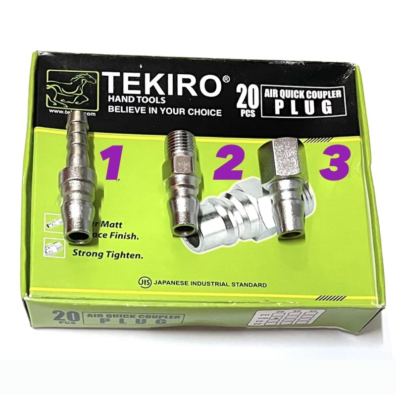 Coupler TEKIRO Male Sambungan Selang Angin Kompresor Coupler Male Drat Luar Drat Dalam Neple Selang 