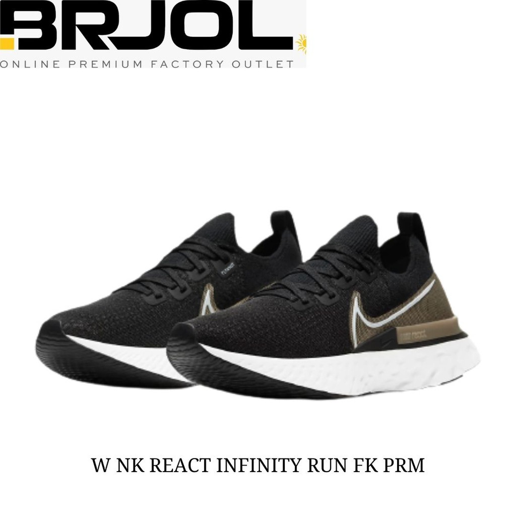 SEPATU LARI WANITA ORIGINAL NIKE REACT INFINITY RUN FK PRM COKELAT
