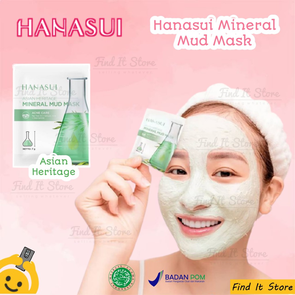 Hanasui Naturgo Lightening Peel Off Face Mask Masker hitam Komedo BPOM | Mineral Mud Mask