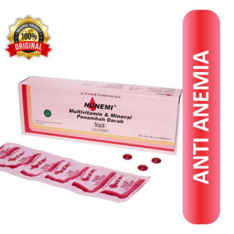 

NONEMI/Tablet untuk pencegah ANEMIA 1 strip @ 10 tablet