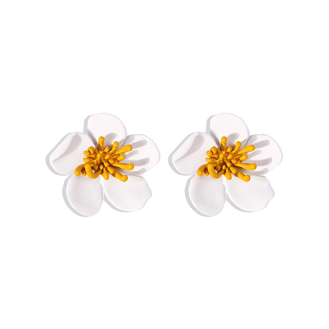 LRC Anting Tusuk Fashion Flower Hit Color Alloy Earrings K25912