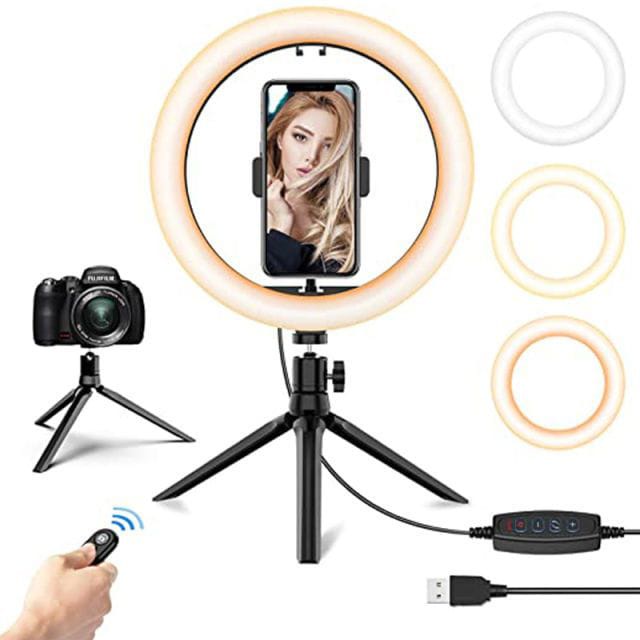 Ring light Tripod Ring Light 26cm tripod Halo Ring Light LED Kamera DSLR Smartphone1 x Clamp Smartphone1 x Ball Head TRIPOD RINGLIGHT 2.1M TRIPOD MINI BESI