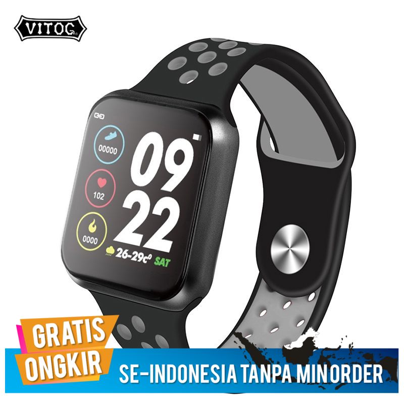 Smartwatch F9 Sport Anti Air IP67 dengan Monitor Detak Jantung / Tekanan Darah