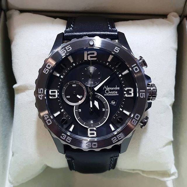 JAM TANGAN ALEXANDRE CHRISTIE AC6505 BLACK PRIA ORIGINAL