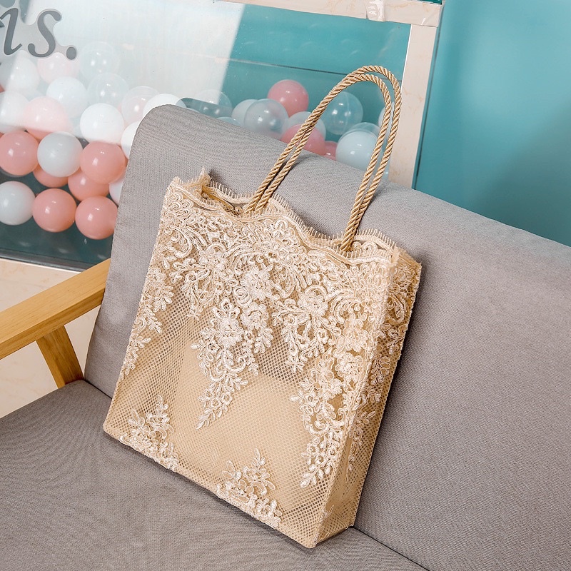 Tas Jinjing Wanita Tas Cewek Renda Retro Tote Shopping Fairy Lace Bag JS 8009