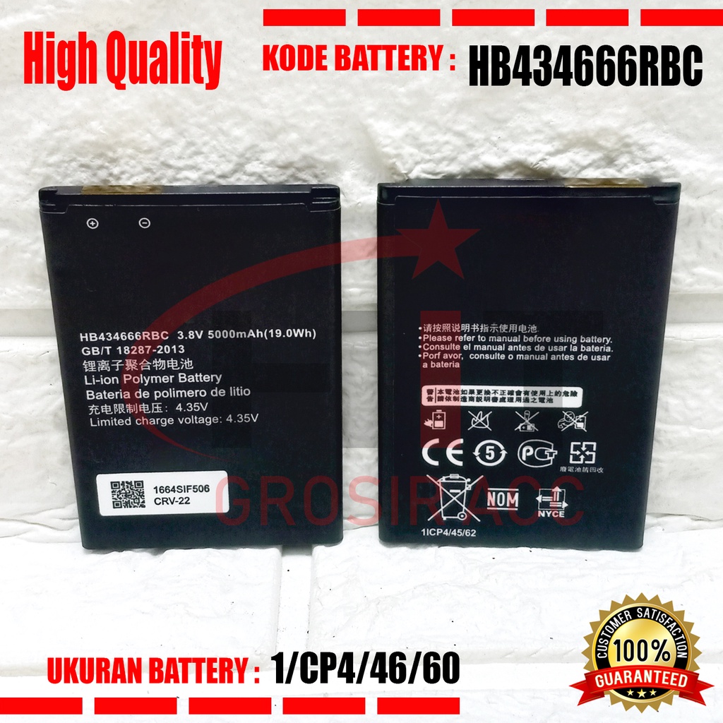 Baterai Battery For Huawei Bolt Slim 2 E5577 E5573 Kode HB434666RBC