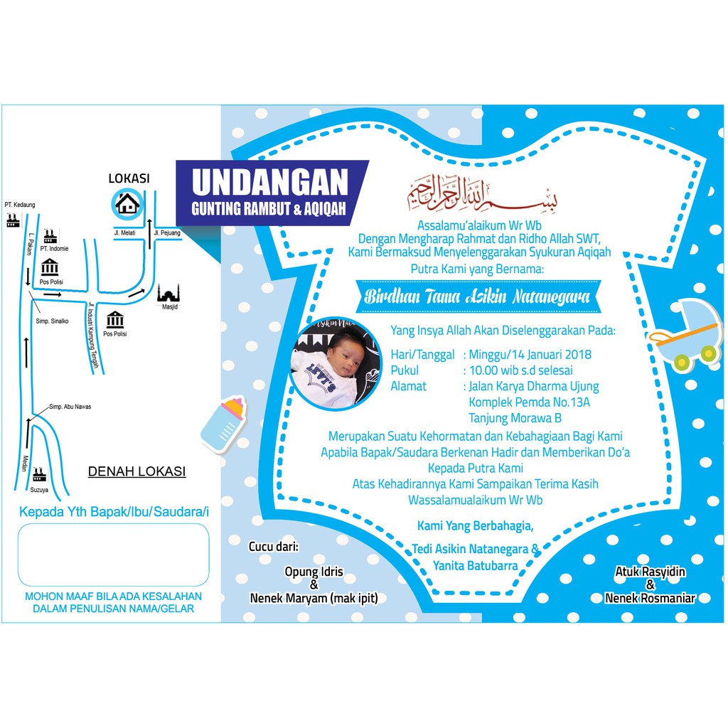 Contoh Undangan Aqiqah Unik