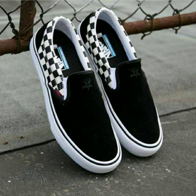 vans slip on thrasher checkerboard