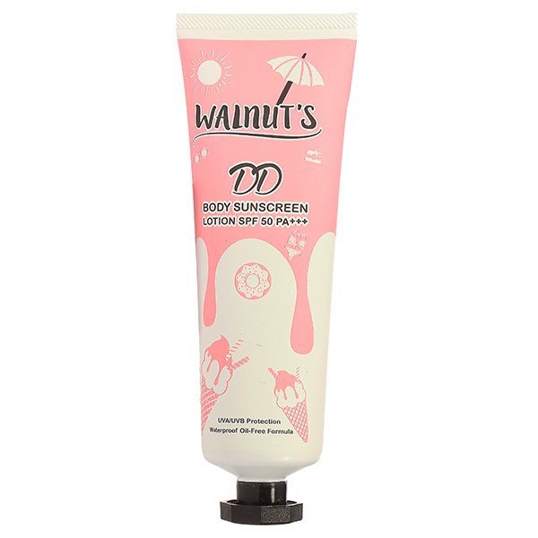 [TERMURAH] WALNUTS DD Body Sunscreen Lotion SPF 50 PA+++ 135gr Waterproof Original BROWIT.ID