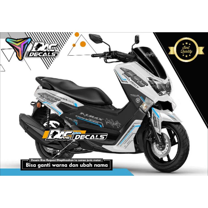 Sticker Decal NMAX motif simple Putih full body kode 040