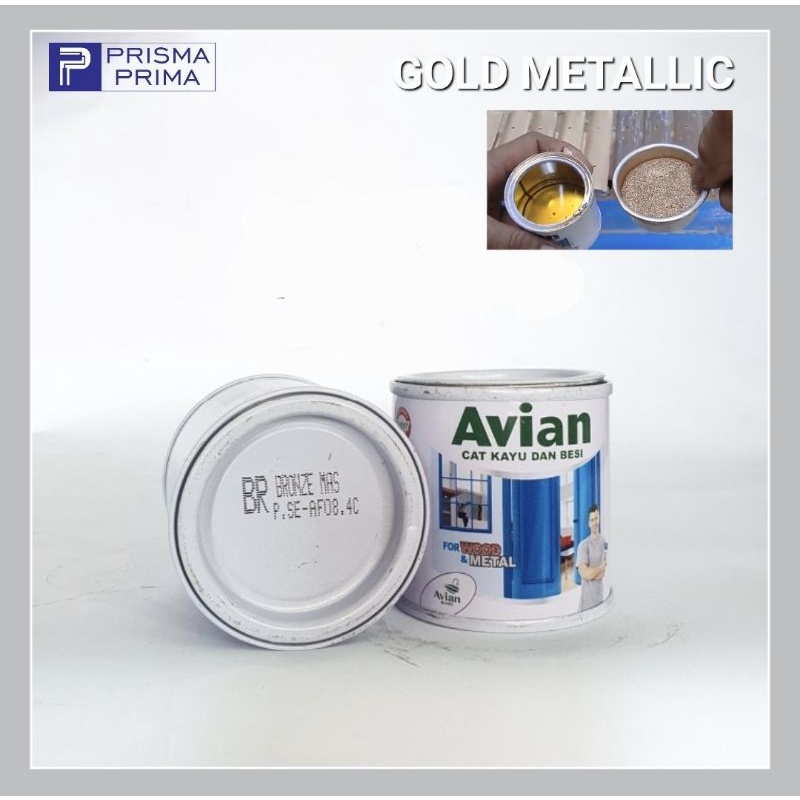 AVIAN Bron Emas Cat Kayu Besi Sintetis Metalic Gold 100 cc