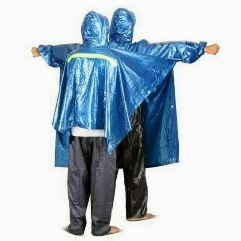 Mantel Jas Hujan Ponco Lengan 2 in 1 Elmondo funtastic Poncho 2 kepala