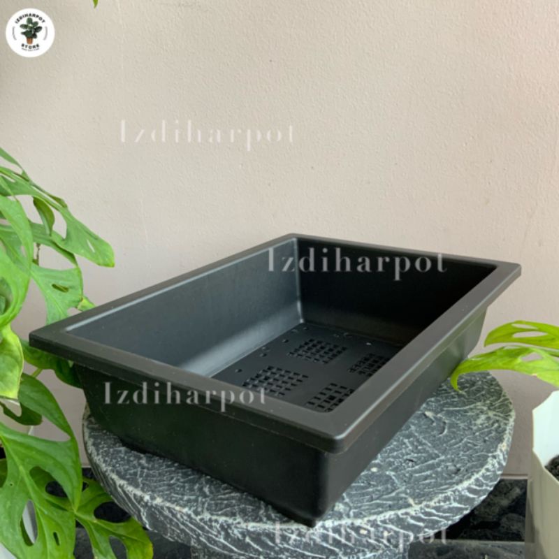 pot bunga tanaman ceper NKT BONSAI 02 HITAM - NKT BONSAI 02 HITAM